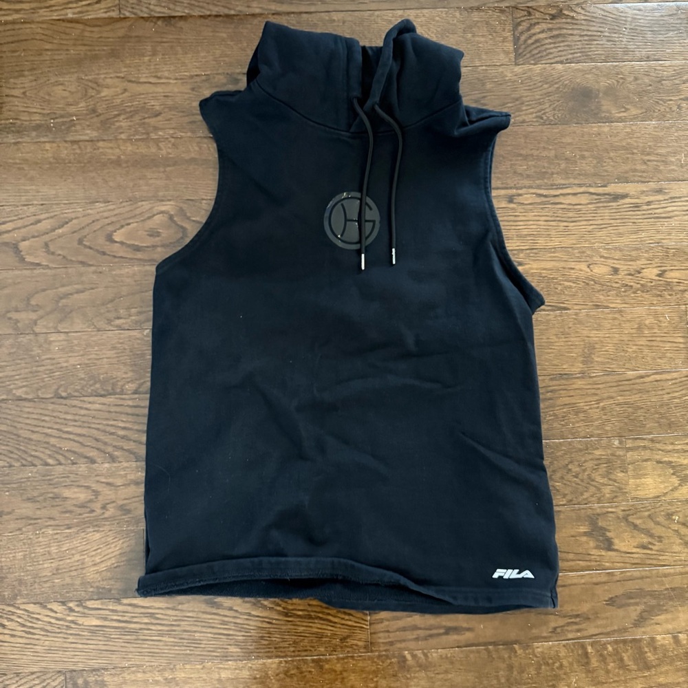 Fila Basketball Blaxk Sleeveless Hoodie w Reflective Details, Size M
